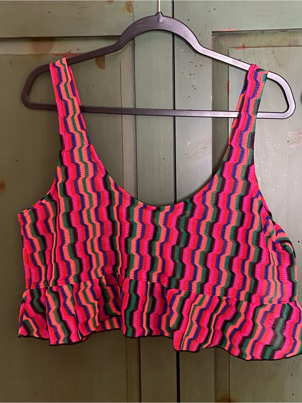 Hurley Zumba Stripe Flounce Tank  - Swim Cover size L